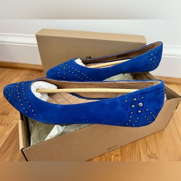 UGG Cobalt Blue Studded Suede Flats 8.5 BNIB - Picture 5 of 9